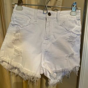 White jean shorts
